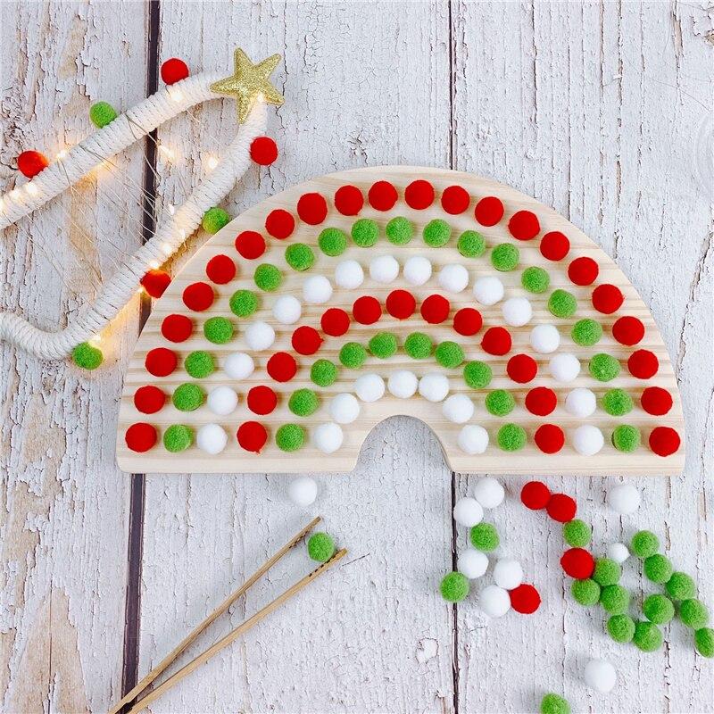 Montessori Pom Pom Rainbow Board