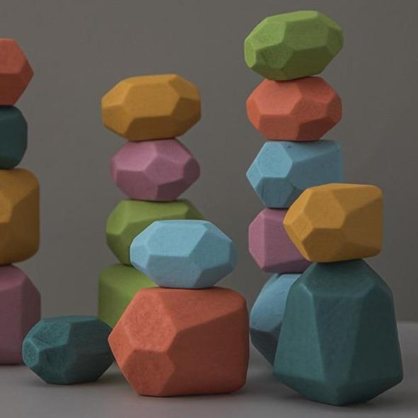 Wooden Colourful Building Stones