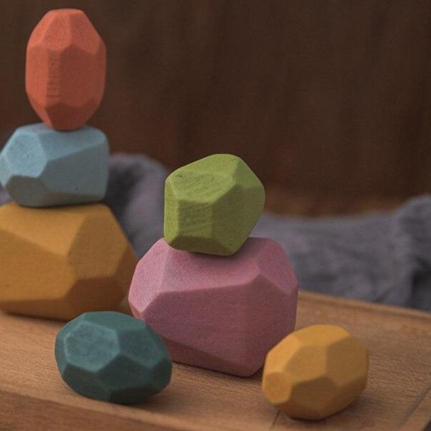 Wooden Colourful Building Stones