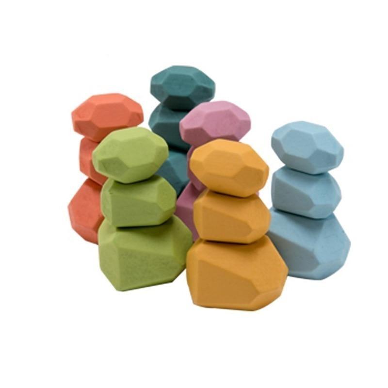 Wooden Colourful Building Stones