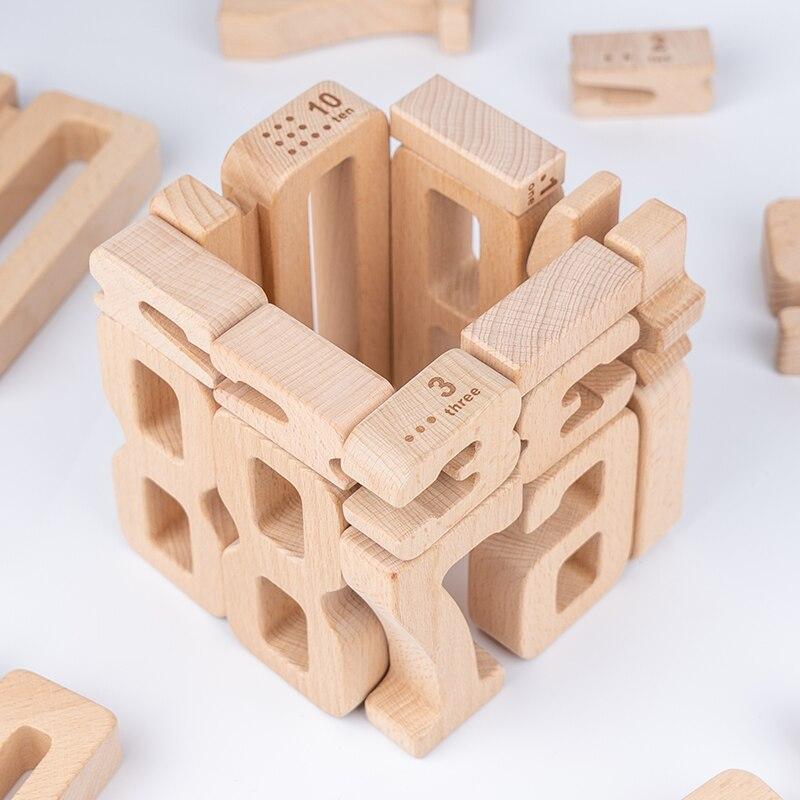 Montessori Wooden Math Numbers Blocks