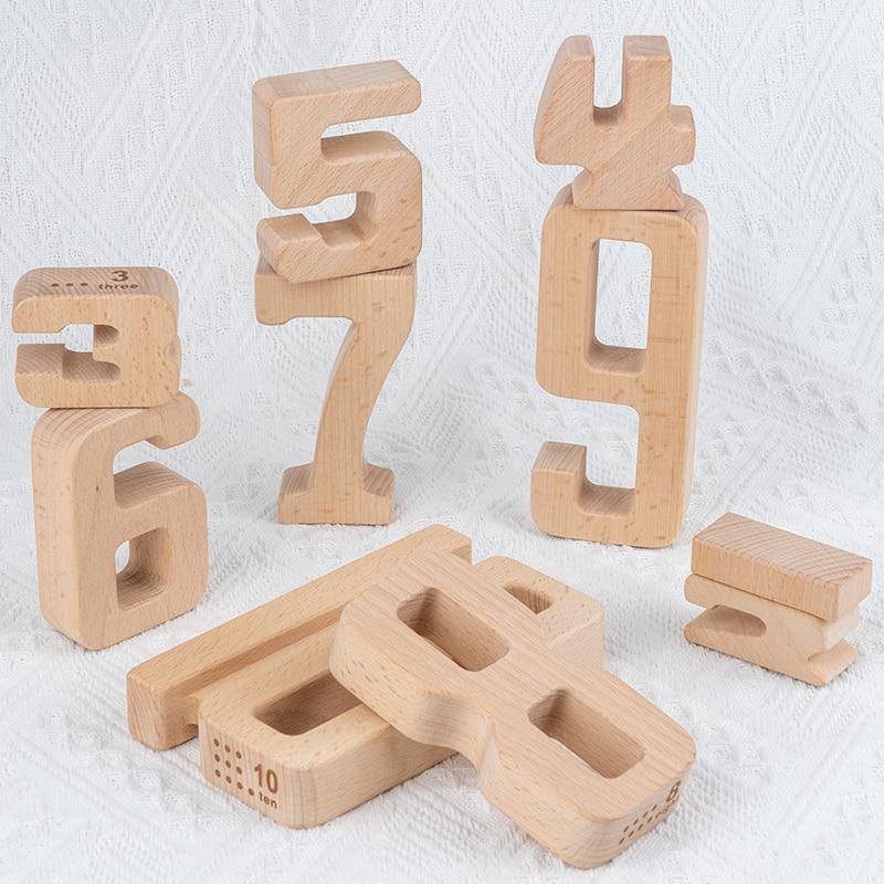 Montessori Wooden Math Numbers Blocks