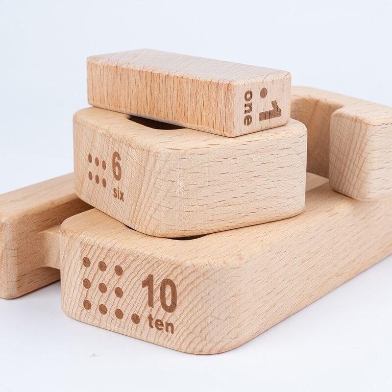 Montessori Wooden Math Numbers Blocks