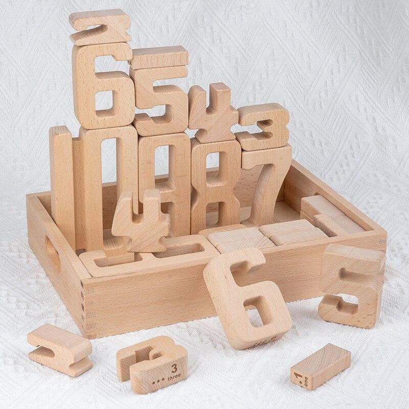Montessori Wooden Math Numbers Blocks