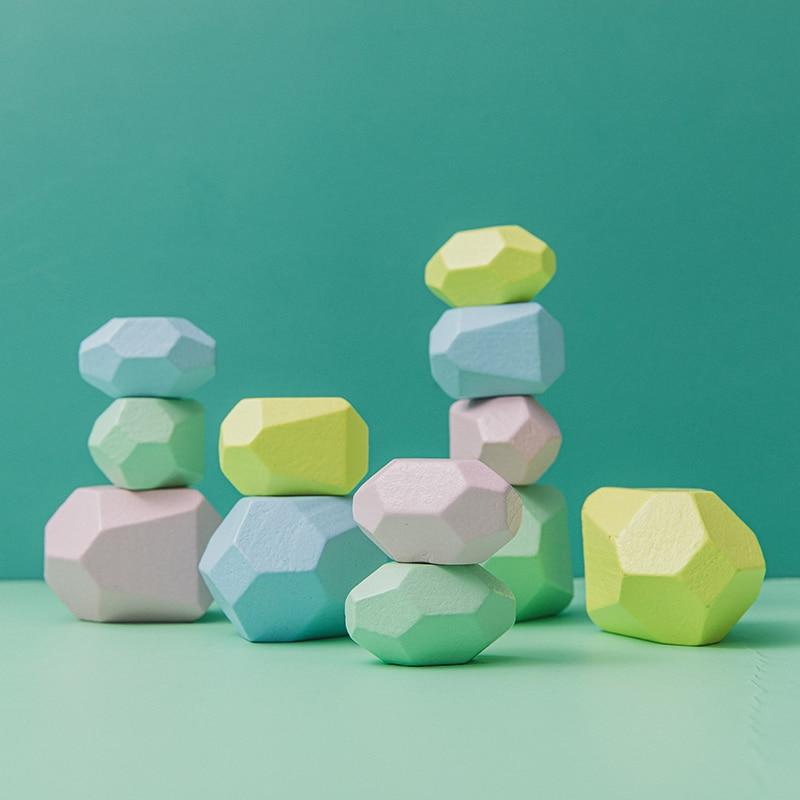 Wooden Pastel Building Stones